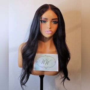 Natural Black Yaki Straight Human Hair Wig